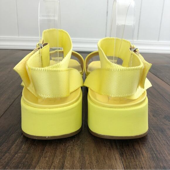UGG Platform Sandal Ankle Wrap Square Toe Chunky Strappy Lennox Size 11 Yellow - Picture 11 of 15